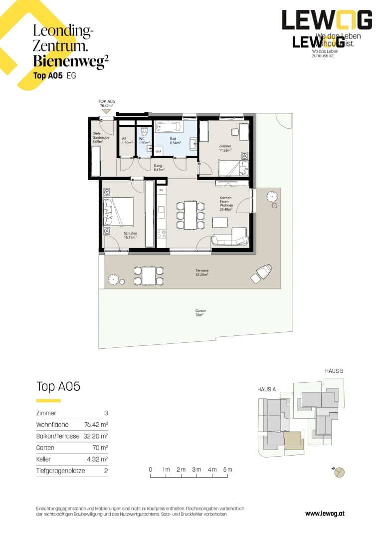 Wohnung mit Garten und Terrasse in ruhiger Lage