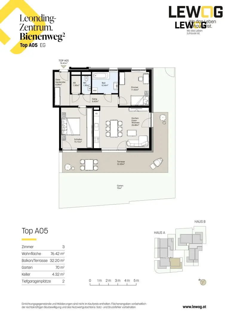 Wohnung mit Garten und Terrasse in ruhiger Lage
