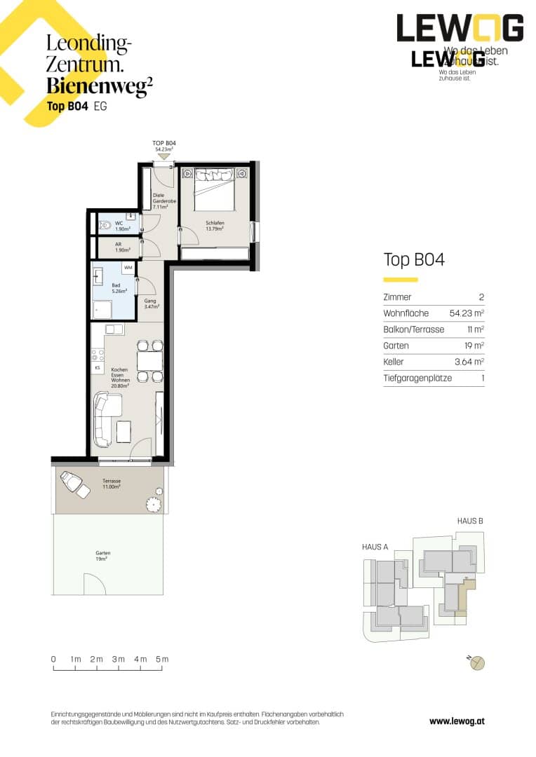Wohnung im Leonding Zentrum mit Garten und Terrasse