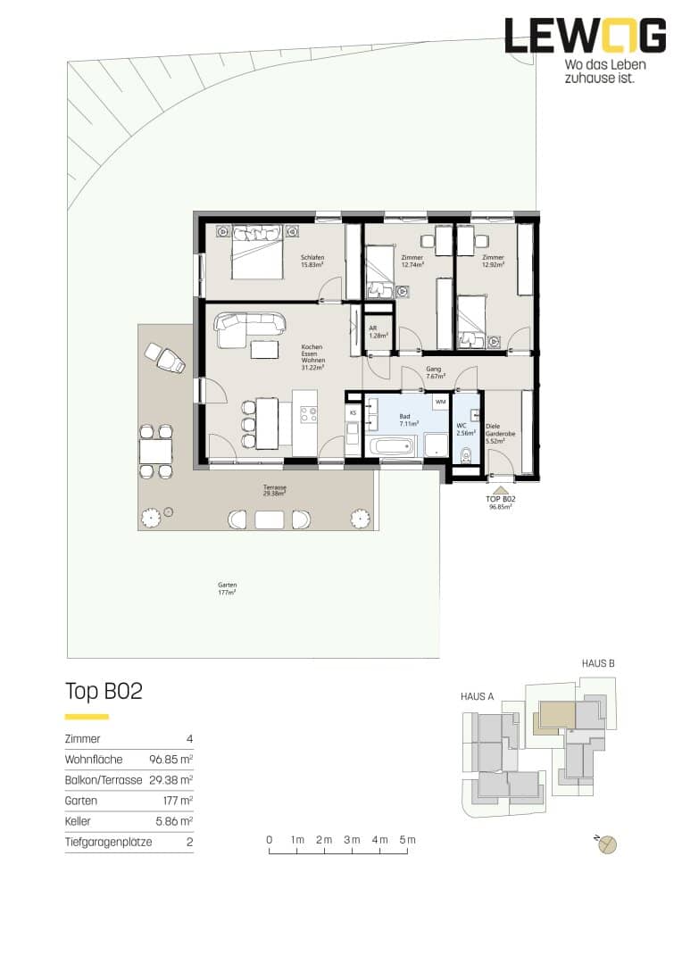 Wohnung im Zentrum Leonding Großer Garten