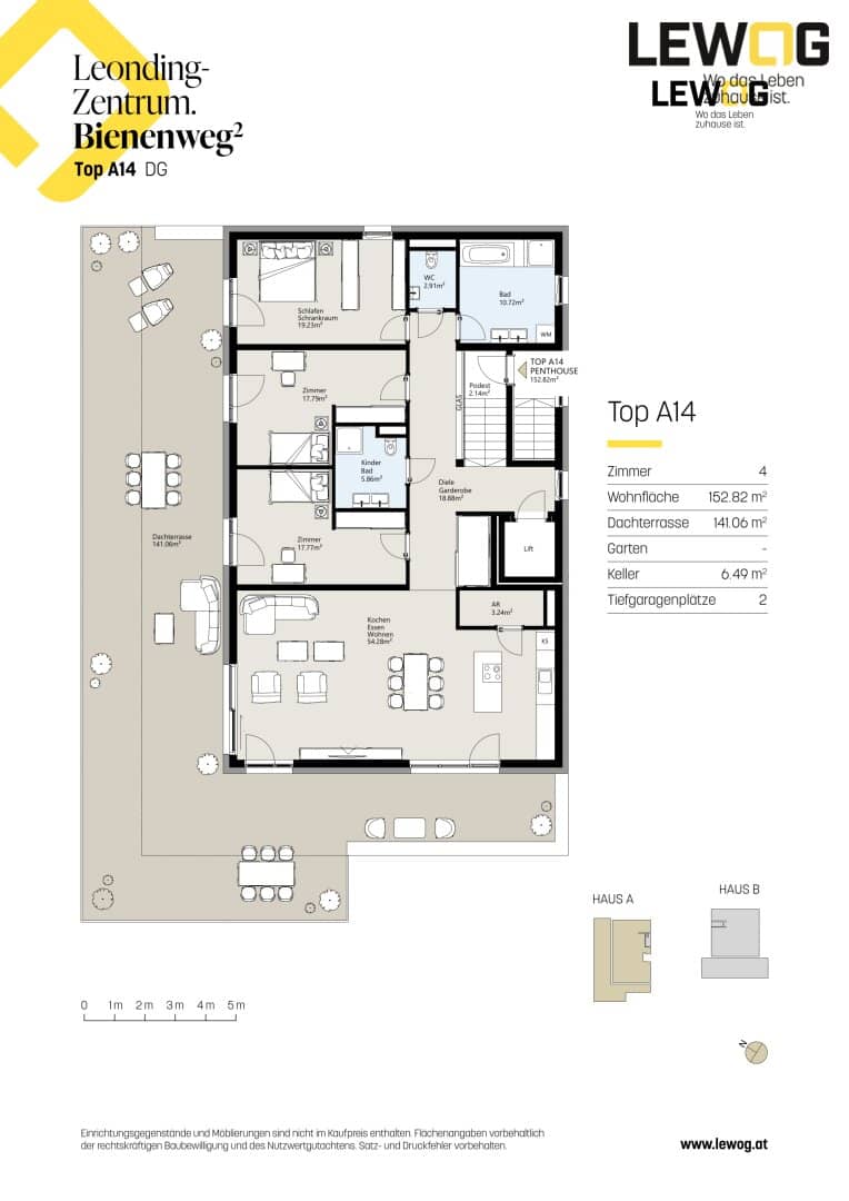 A14 | Penthaus-Feeling auf 141 m² mit Dachterrasse - Stadtzentrum Leonding