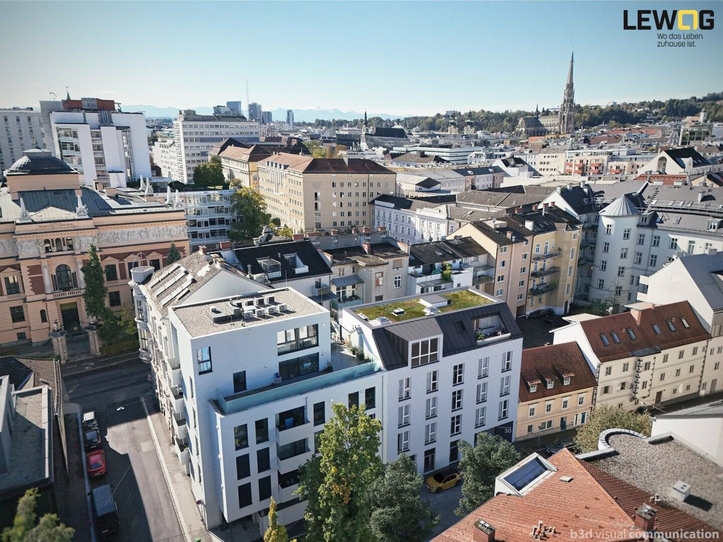 New build apartment in the city center with balcony