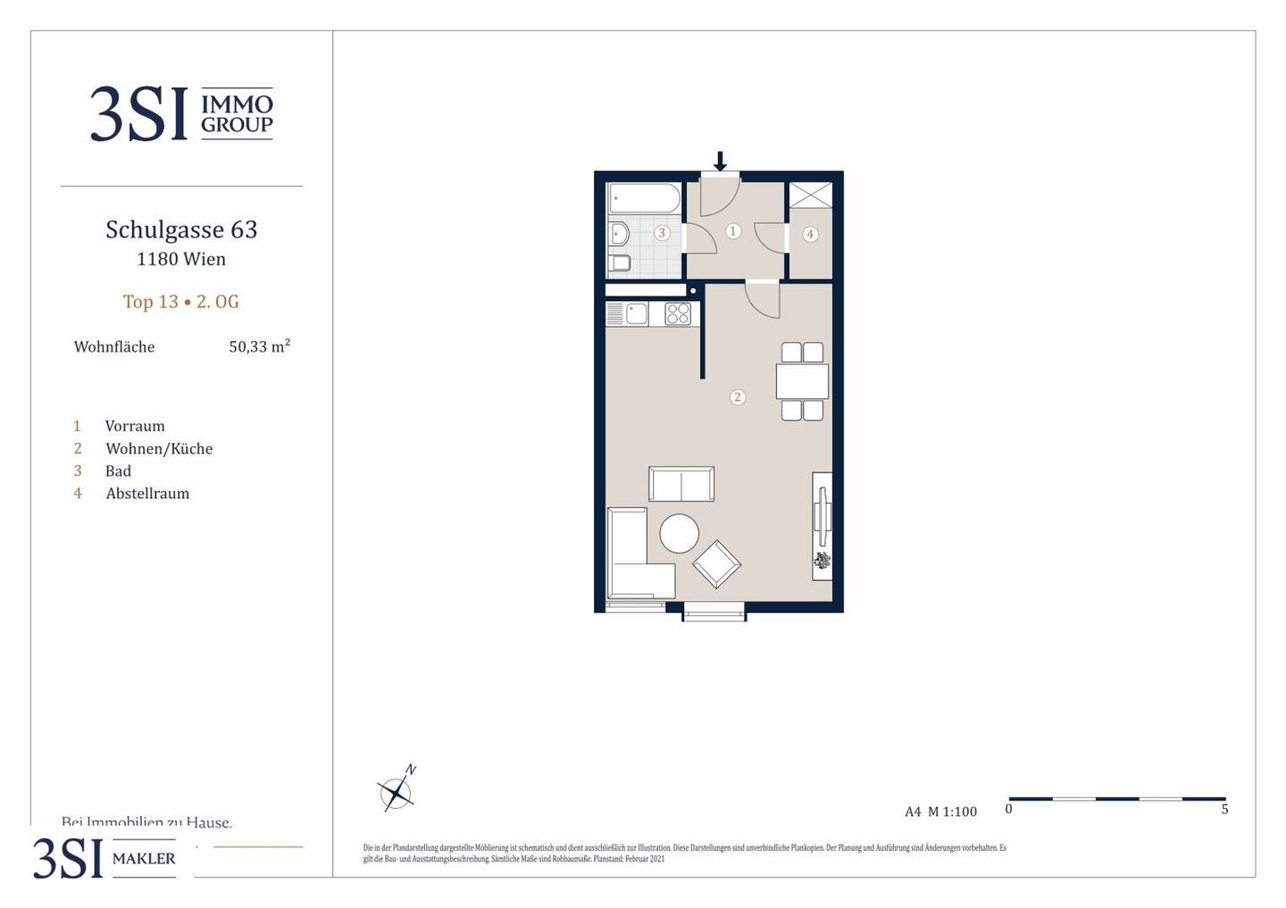Apartment Tenanted with Park View Schubertpark