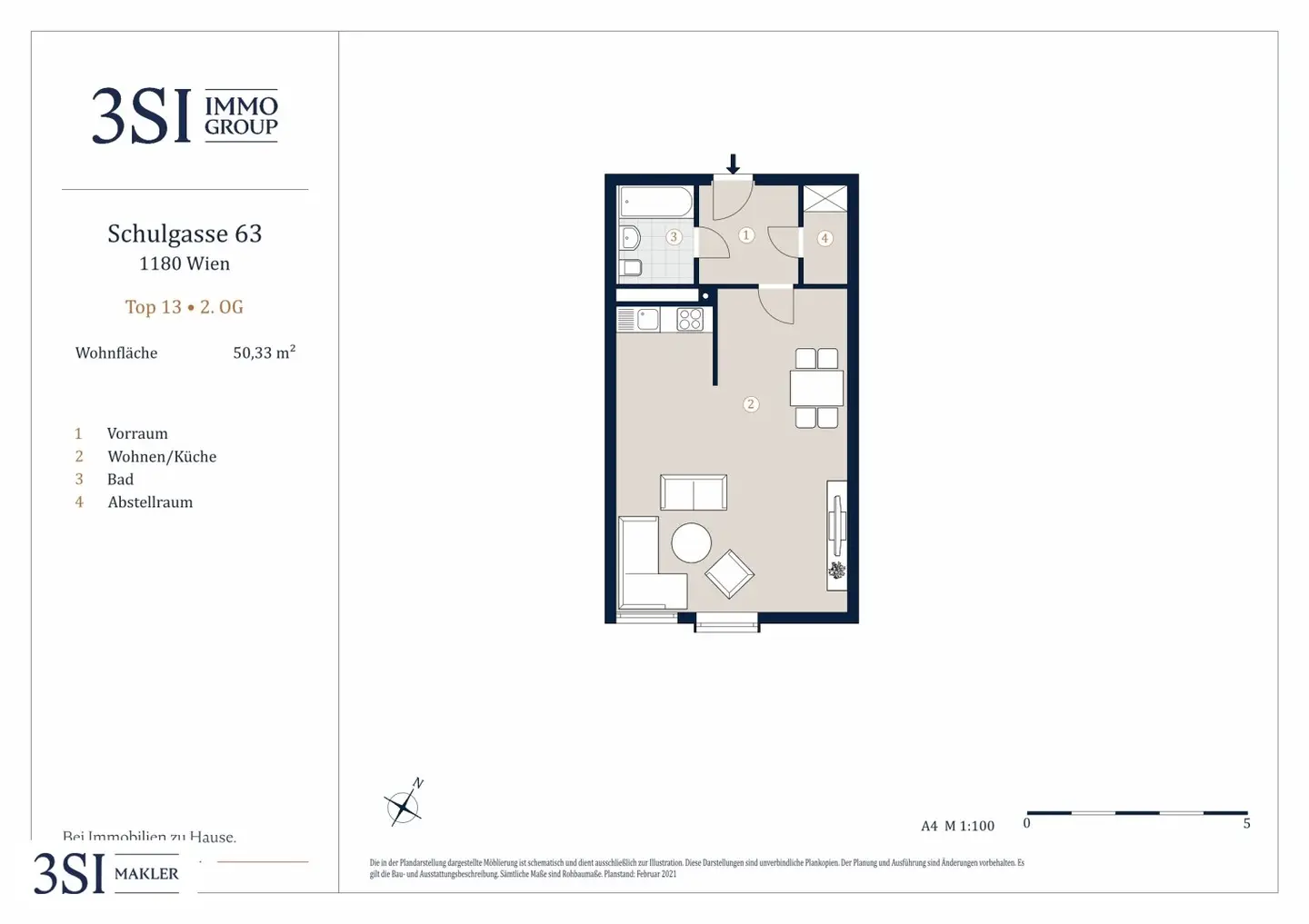 Apartment Tenanted with Park View Schubertpark