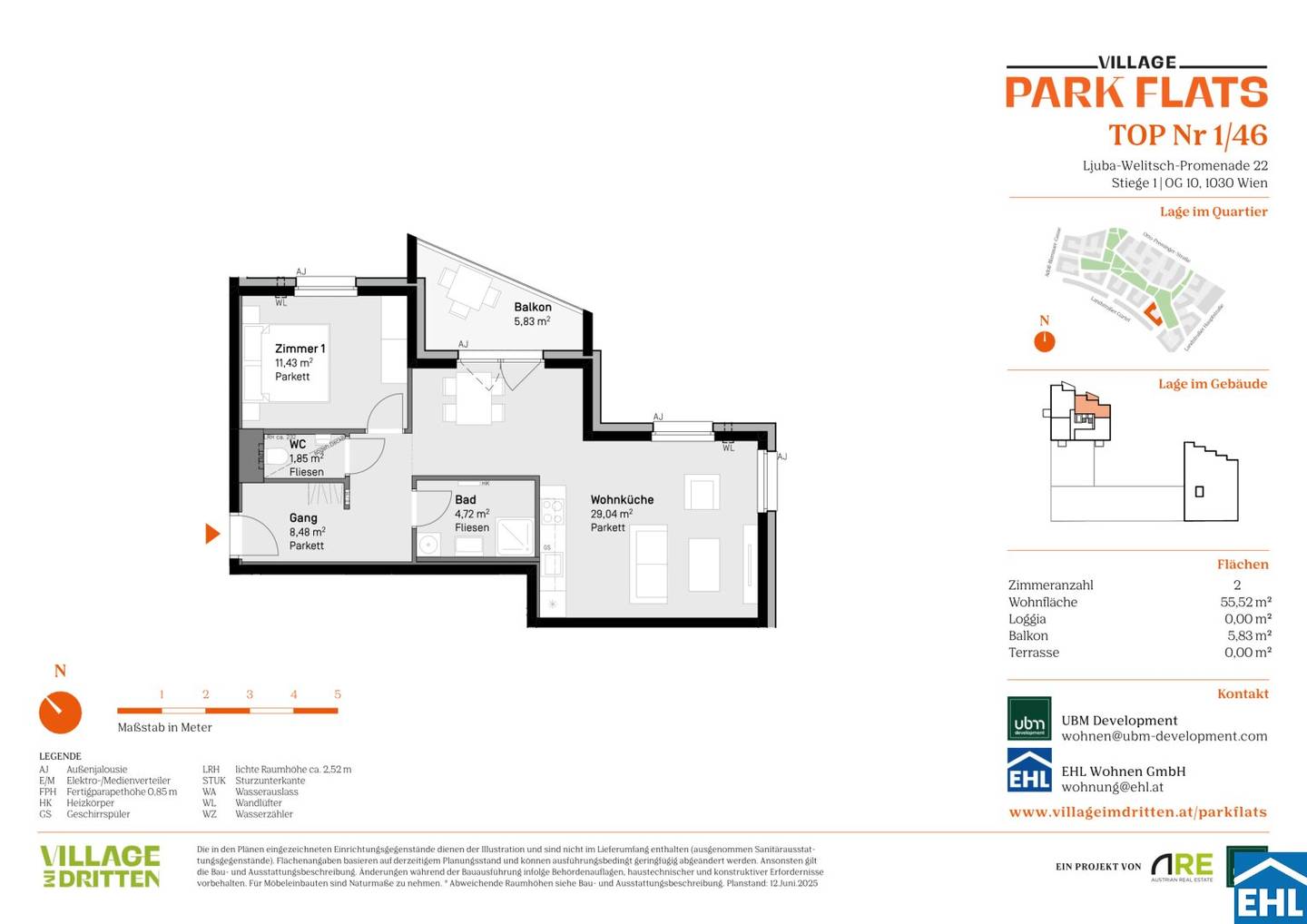 First occupancy apartment near Schweizergarten