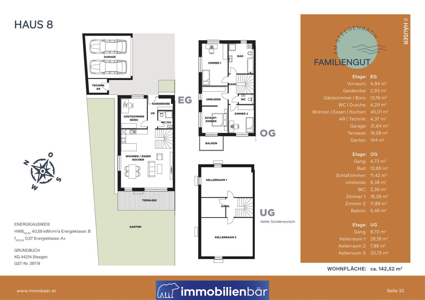 Doppelhaushälfte in Steegen – 142,52 m² Wohnfläche, 2 Stellplätze