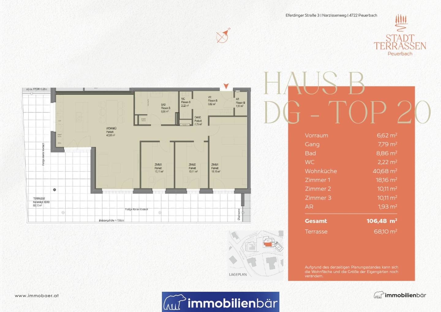 Dachgeschosswohnung mit Terrasse Blick über Ortskern