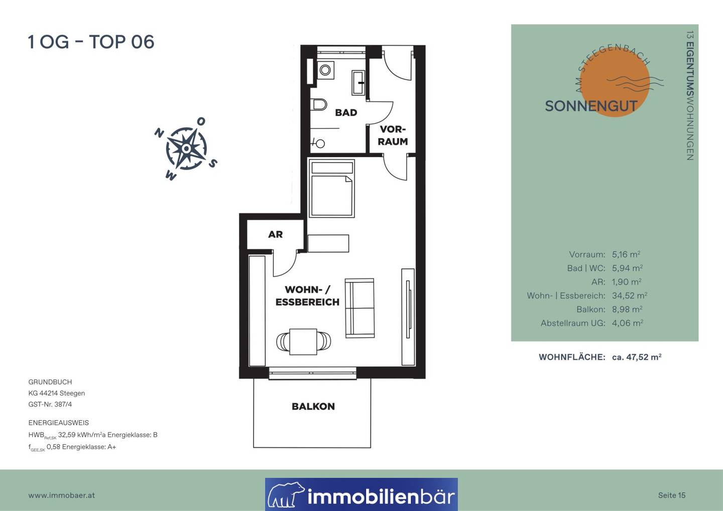 Wohnung Neubau Sonnengut mit zwei Stellplätzen
