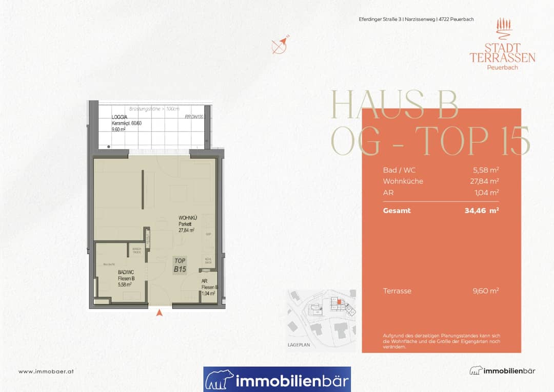 Neue 1,5-Zimmer-Wohnung in Peuerbach mit Loggia, Erstbezug 2025