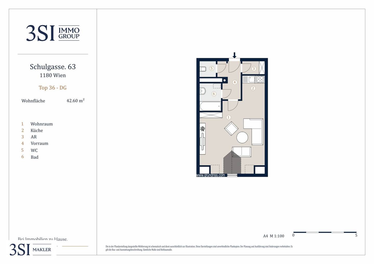 Attic apartment overlooking Schubertpark