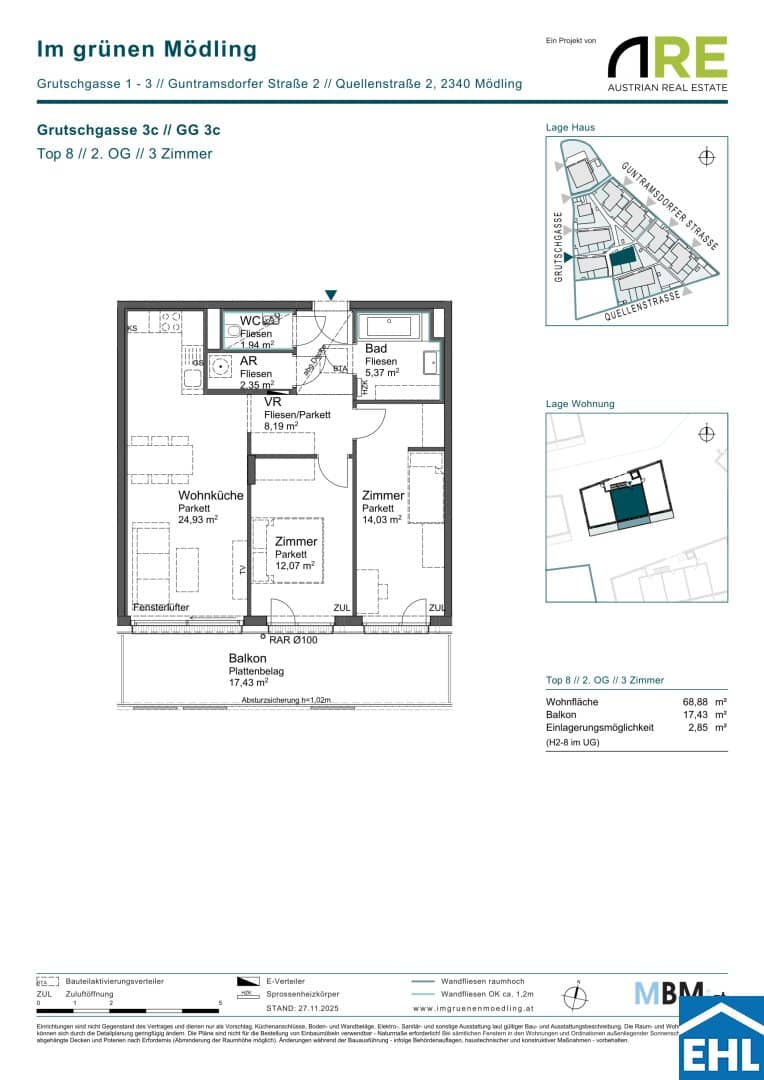 Neubauwohnung Erstbezug Balkon