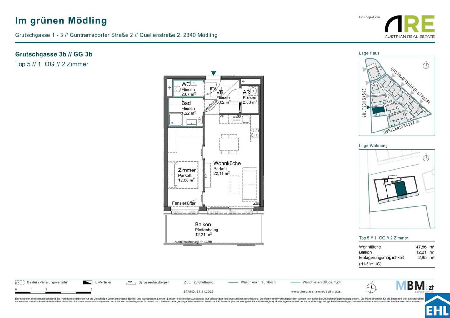 Wohnung Neubau Erstbezug Balkon nahe Wienerwald
