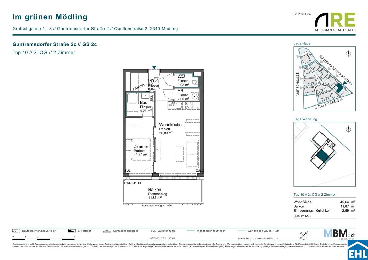 Moderne 2-Zimmer-Wohnung in Mödling mit Balkon, Erstbezug 2026