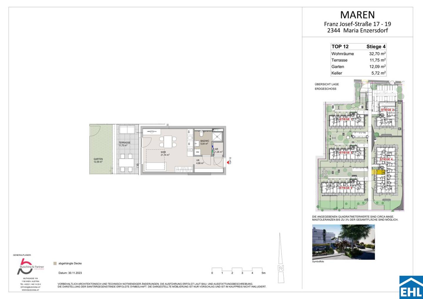 Apartment with private garden near vineyards