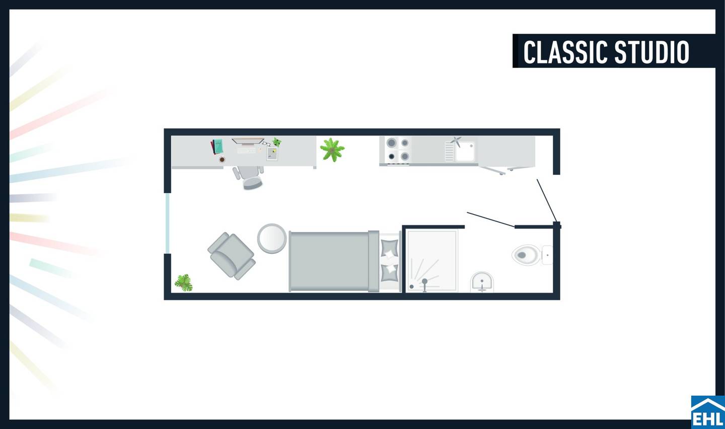 Wohnung nahe Universität voll möbliert
