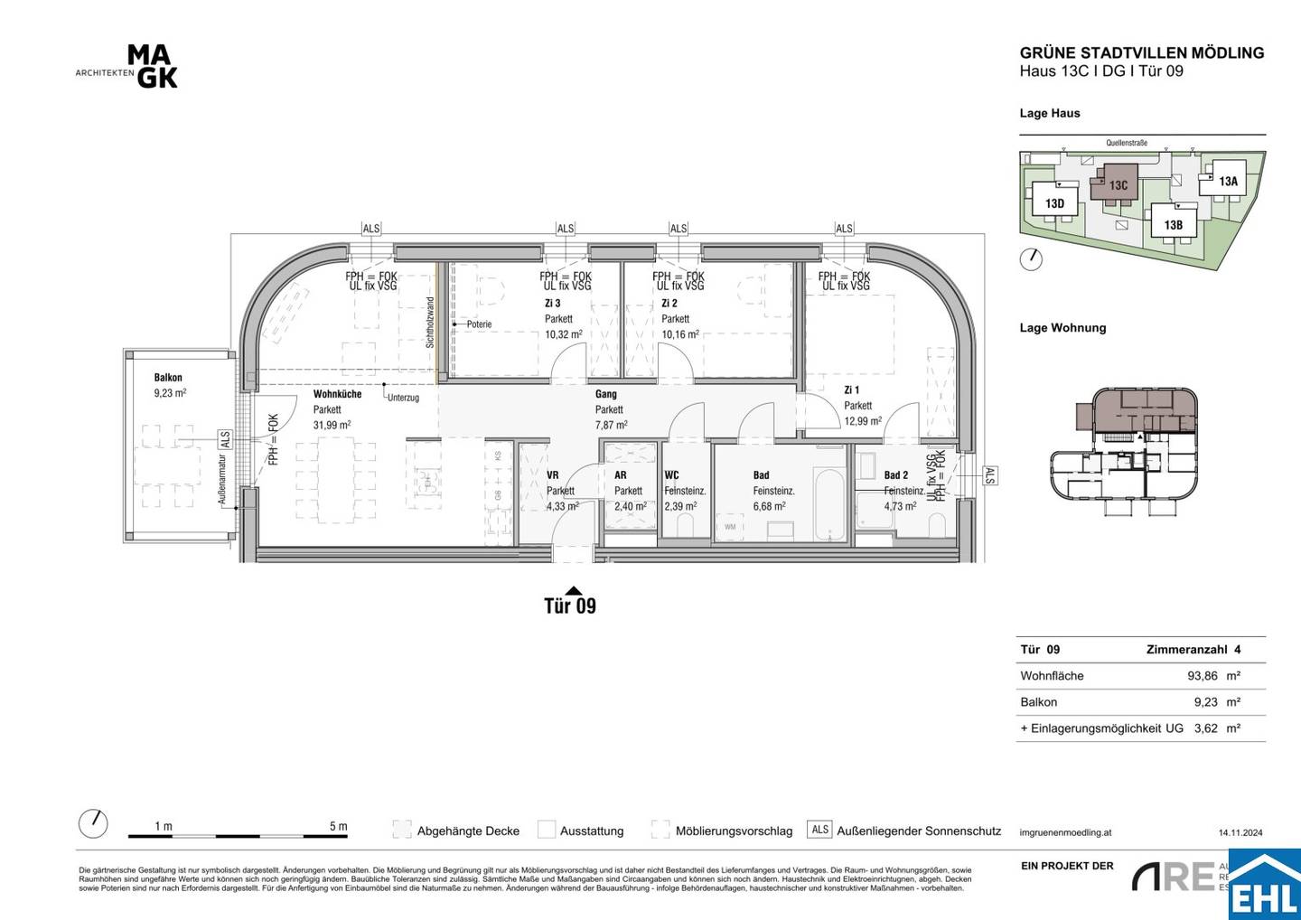 New build apartment with west balcony