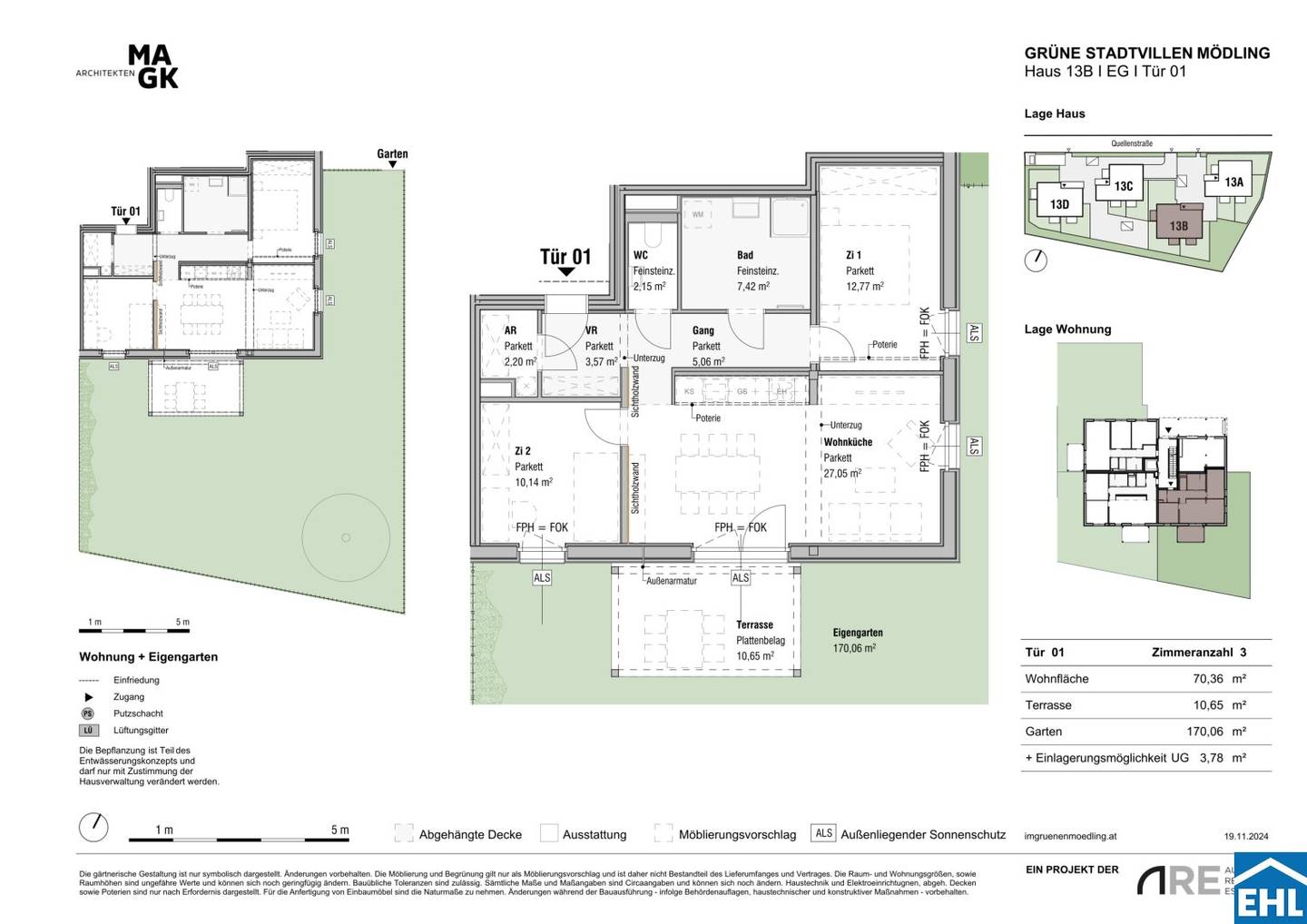 New build apartment in Mödling with garden