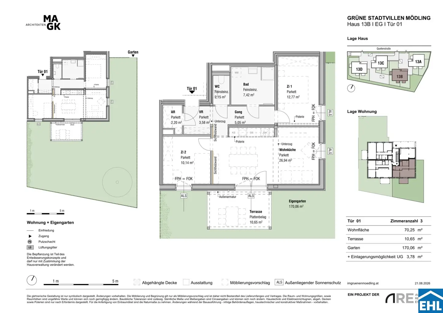 New build apartment in Mödling with garden
