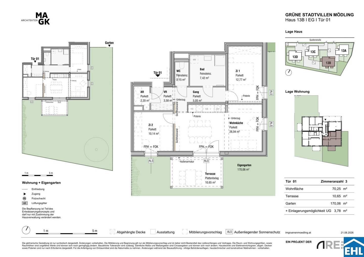 Neubauwohnung mit Garten und Terrasse