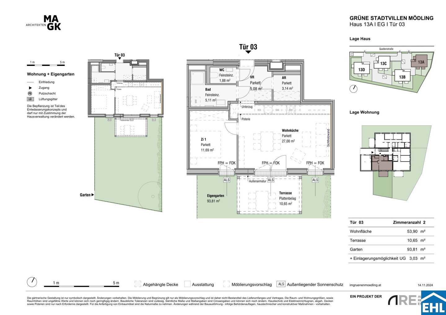 New build Wohnung with private garden and terrace in Mödling