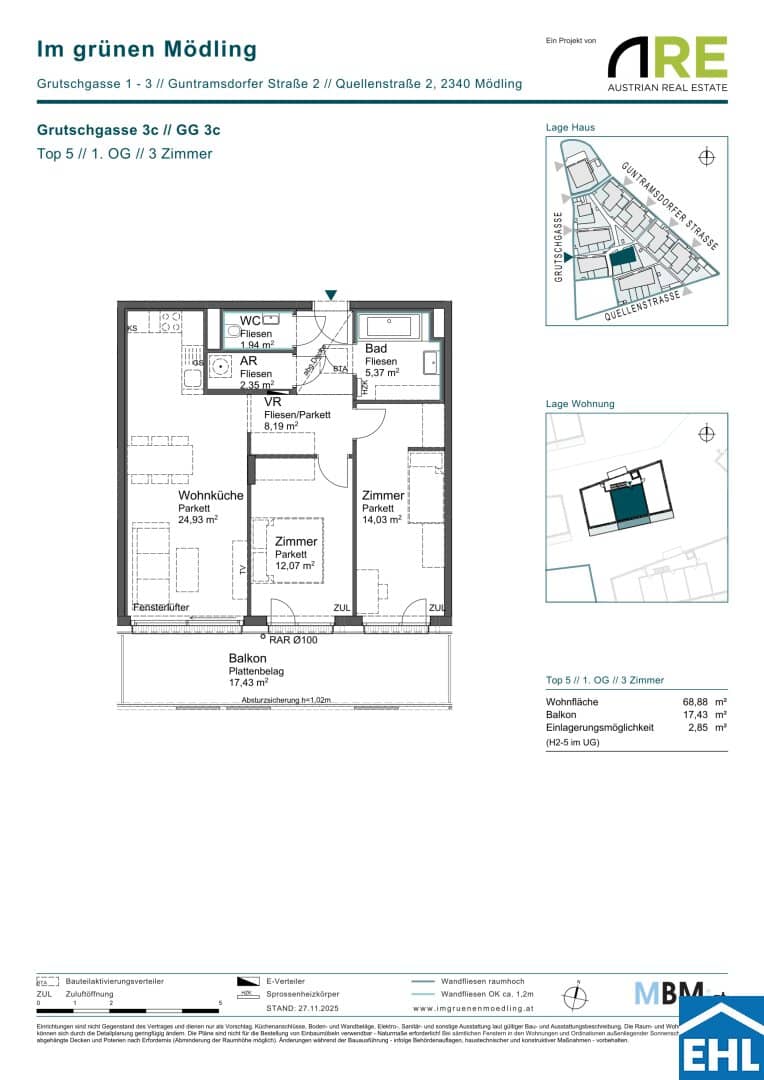 Apartment first occupancy new build in the green