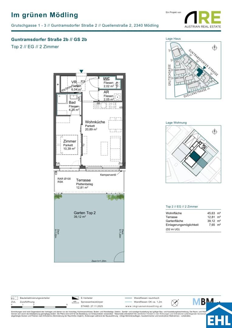 Wohnung Neubau Erstbezug Garten Mödling