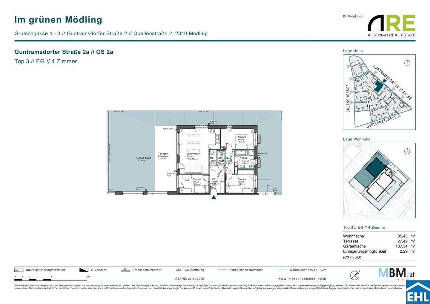 Neubauwohnung mit Garten und Terrasse im Grünen