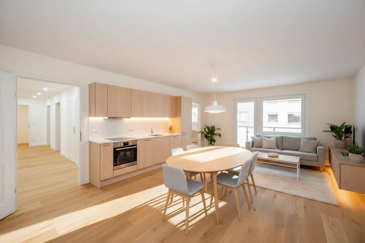 New Fantastic 4 room new build apartment with open approx. 7 m² loggia in a quiet location