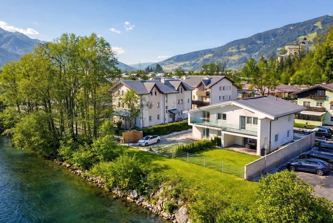 Erdgeschosswohnung mit Salzachblick und Garten