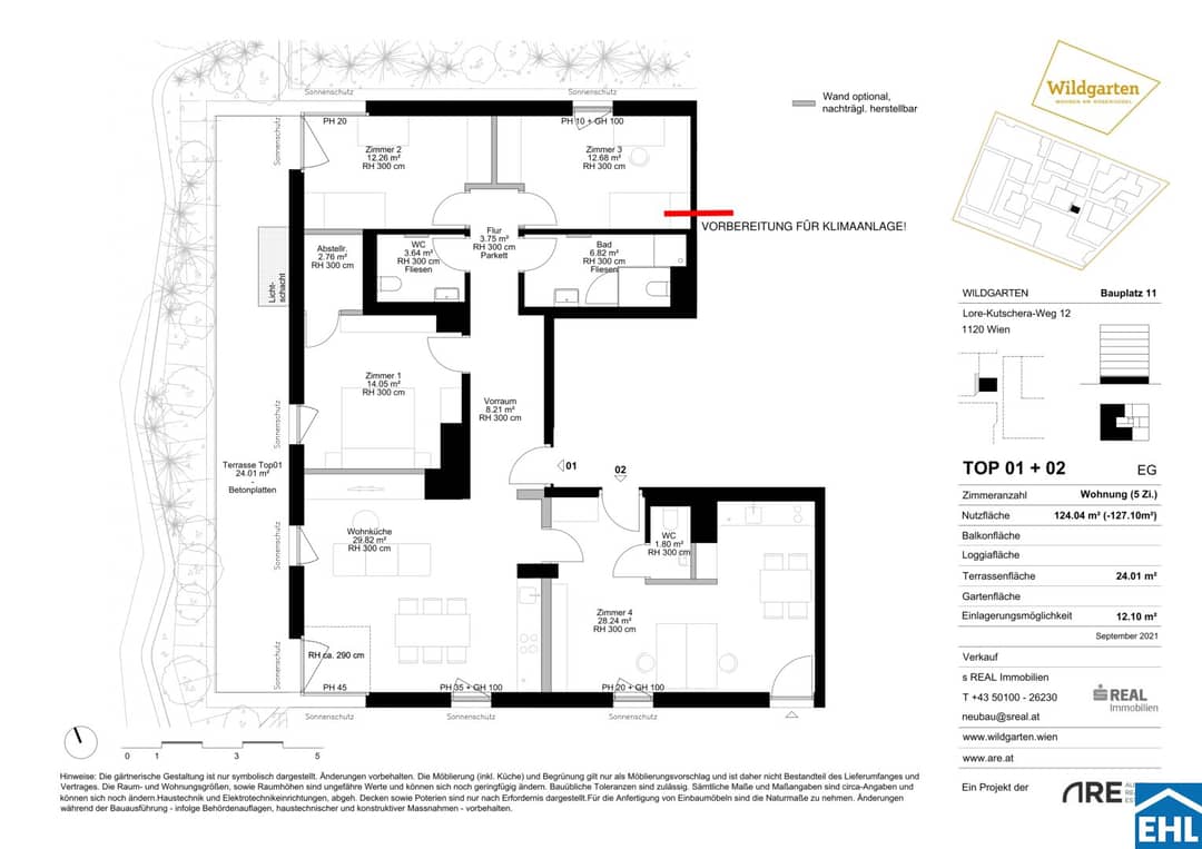 Neubau-Wohnung in Wien-Meidling, 123 m², 6 Zimmer, Erstbezug
