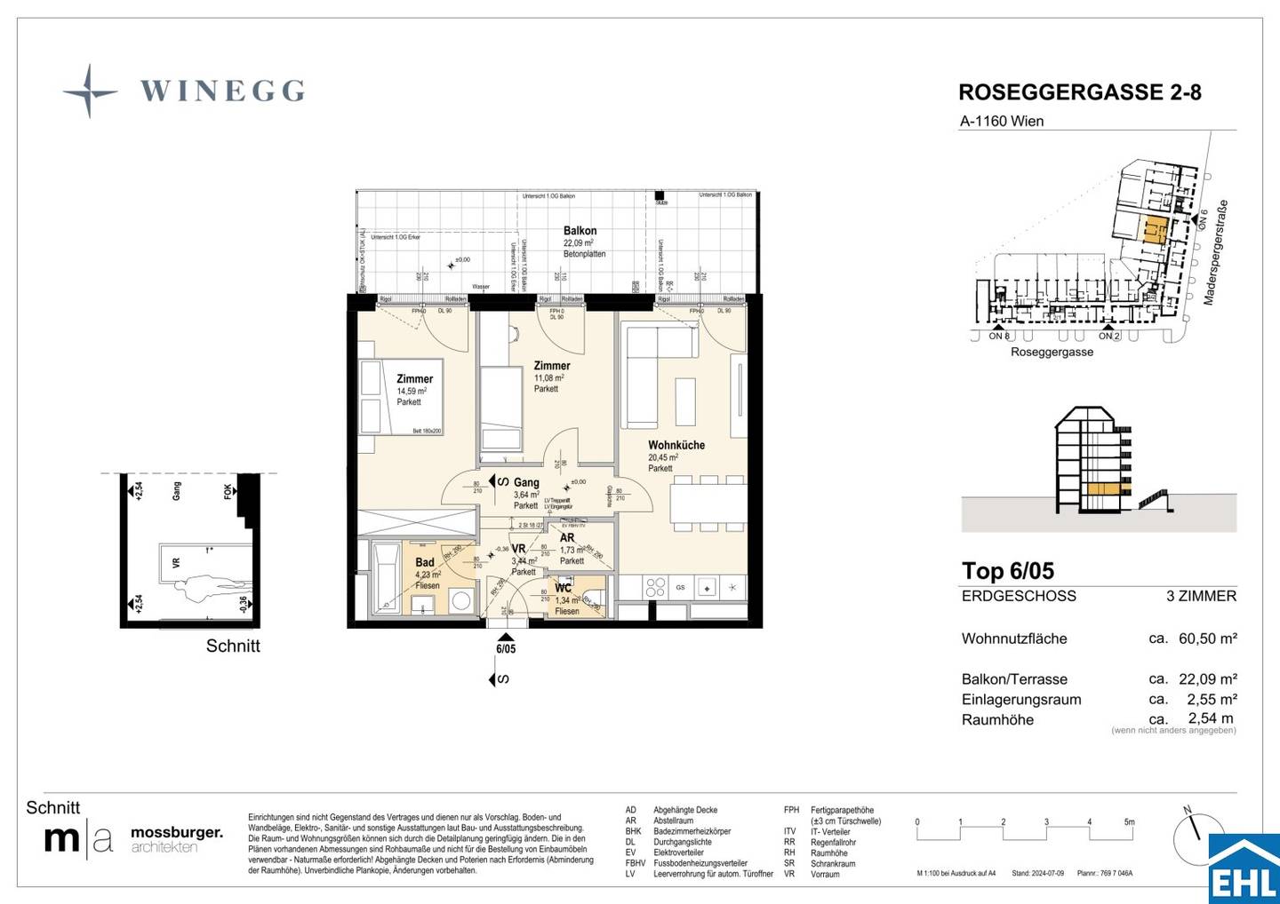 Apartment new build with balcony near Wilhelminenberg