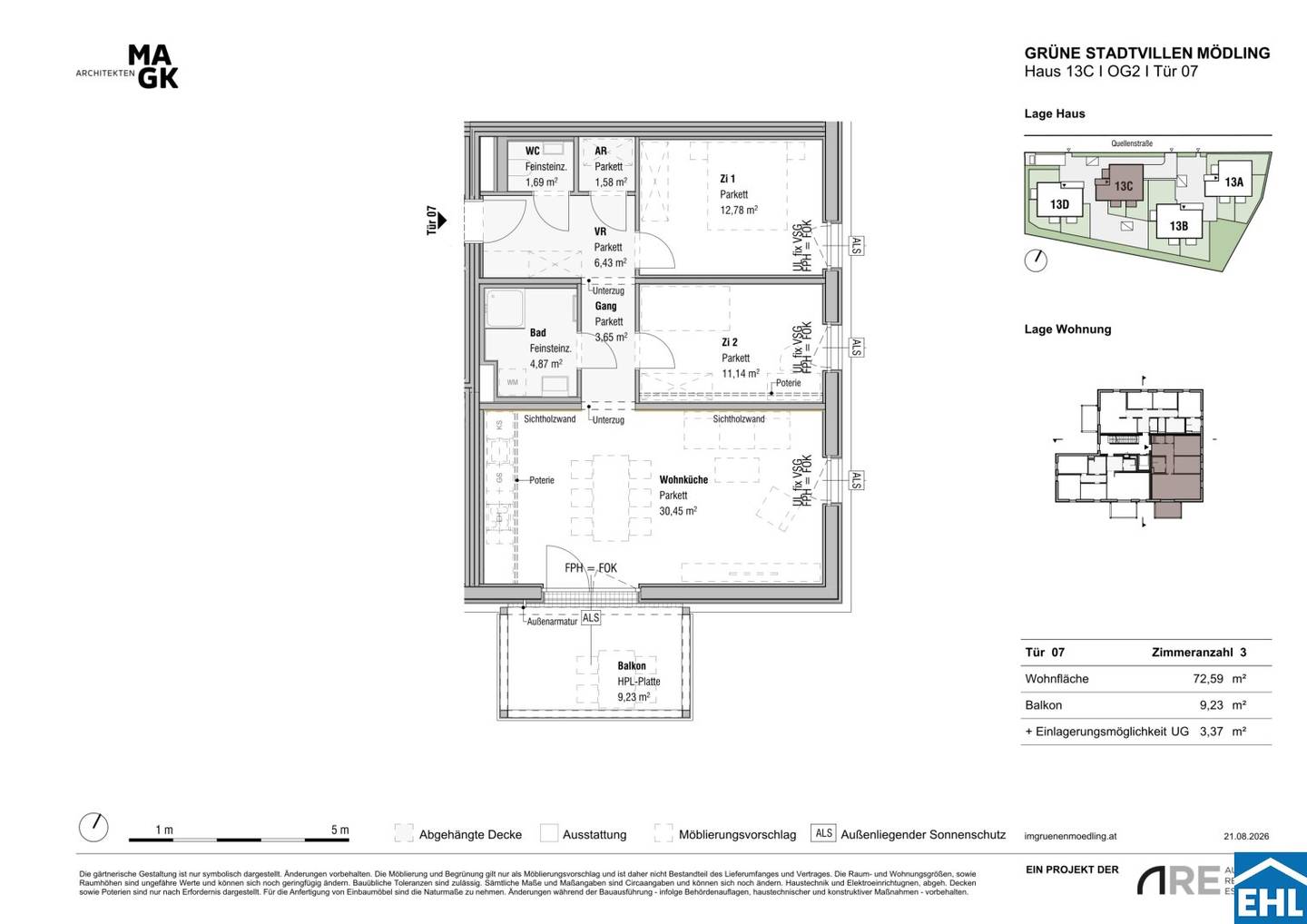 New build apartment in the green surroundings of Mödling with balcony