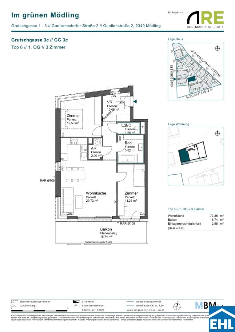 Wohnung Erstbezug Neubau Grünes Umfeld Balkon