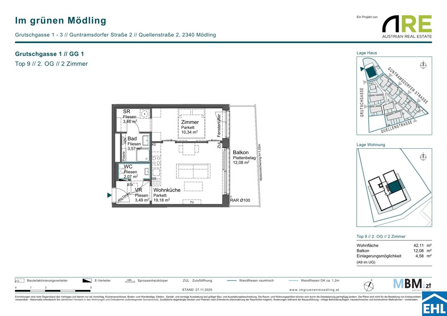 Neubauwohnung Erstbezug Balkon im Grünen Mödling