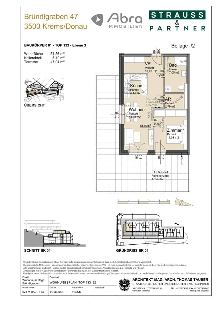 Mini Penthouse with Terrace in Krems