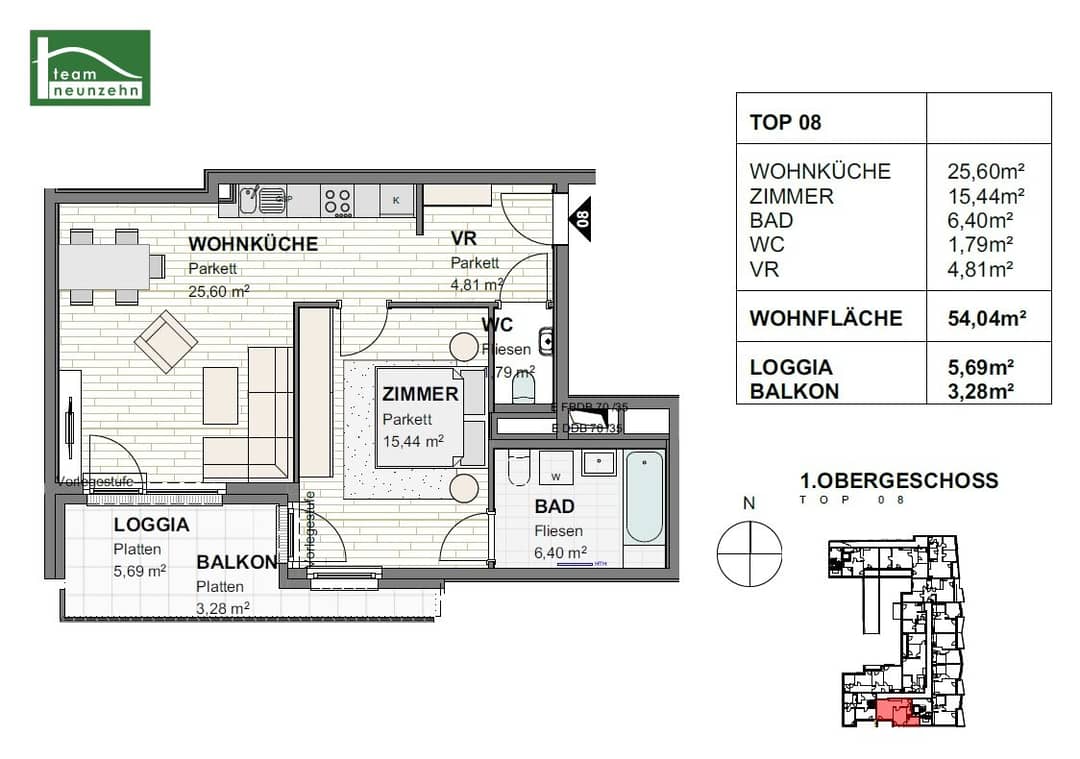 2-Room New Build Karmeliterhof