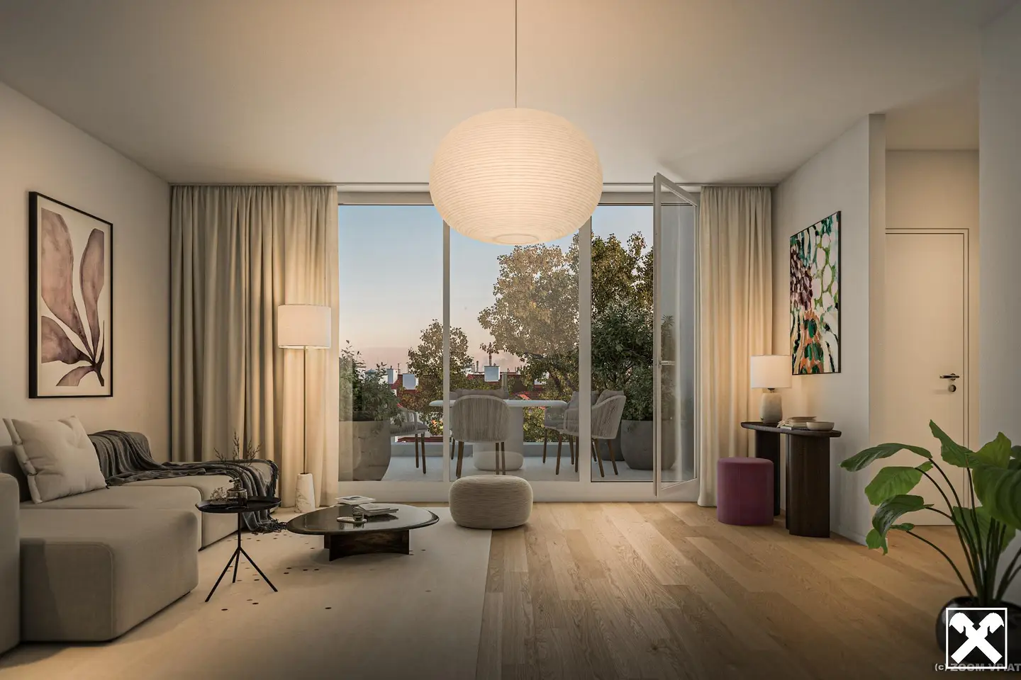 Wohnung with Loggia Central Location near Airport