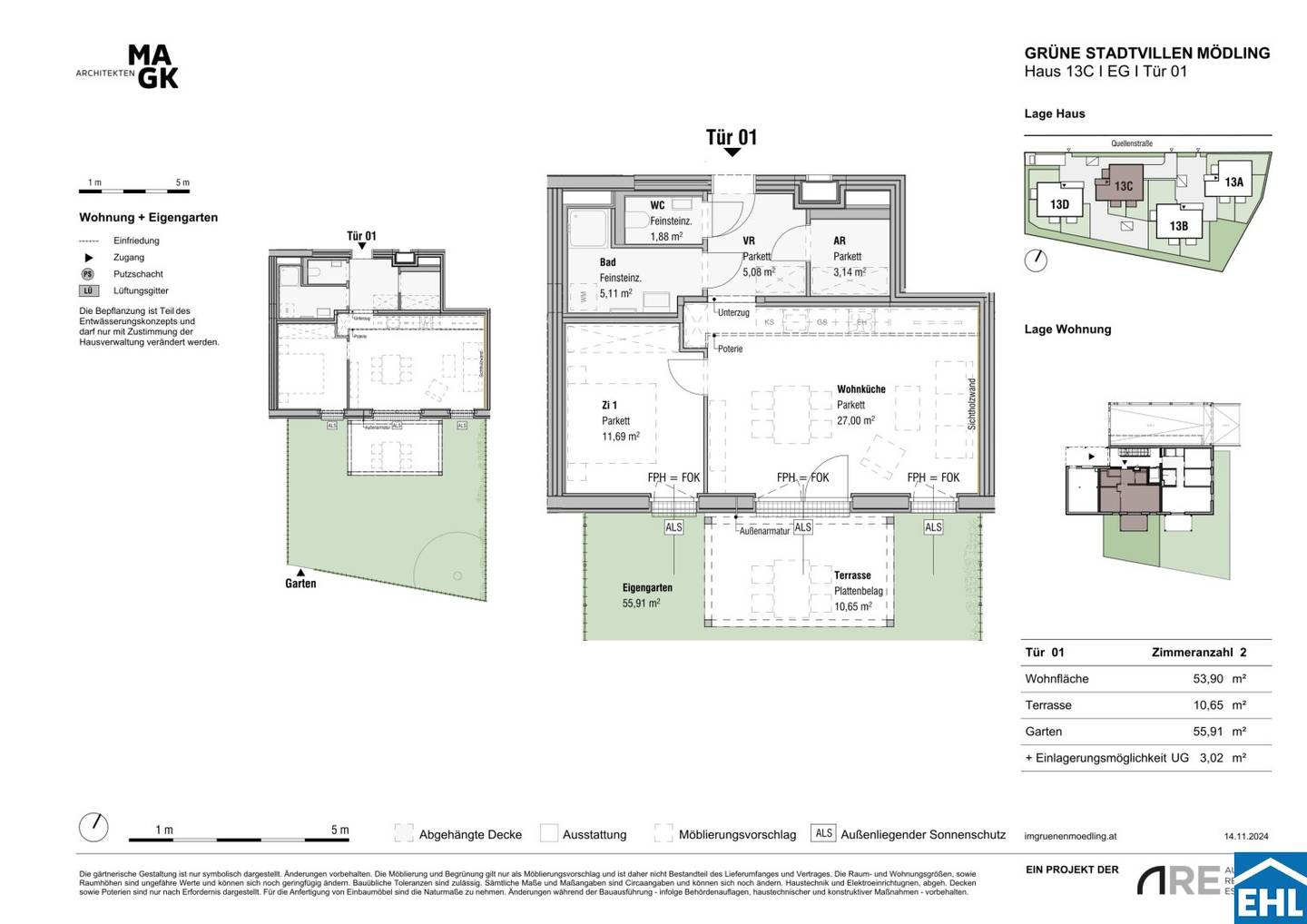 Wohnung new build first occupancy with private garden and terrace