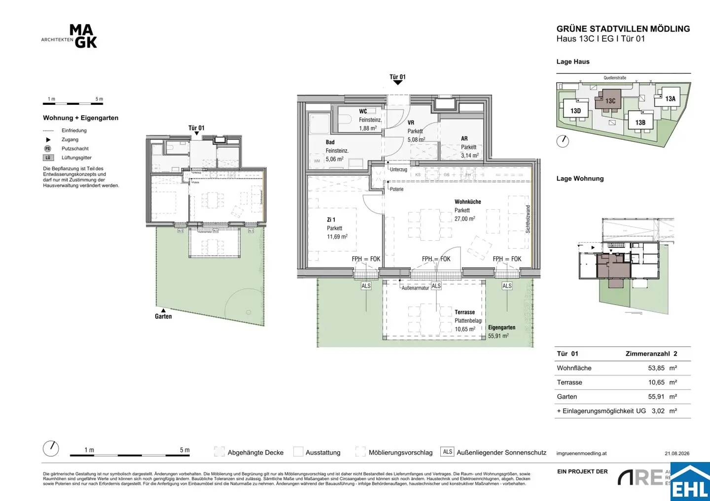 Wohnung new build first occupancy with private garden and terrace