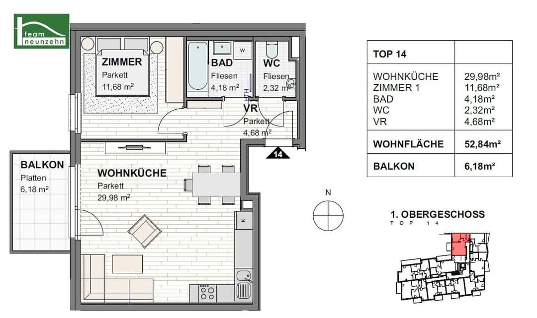 2-Room New Build Karmeliterhof