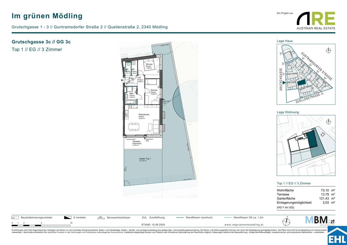 Neubauwohnung mit Garten und Terrasse in grüner Lage