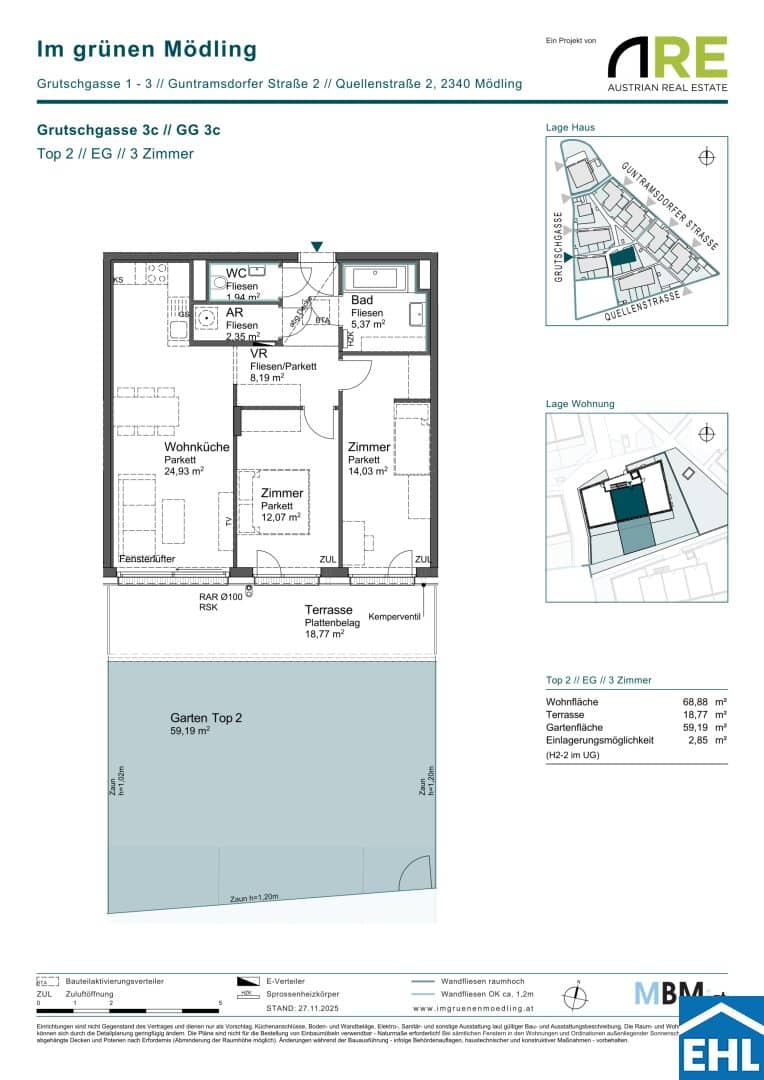 Vorsorgewohnung with private garden and terrace