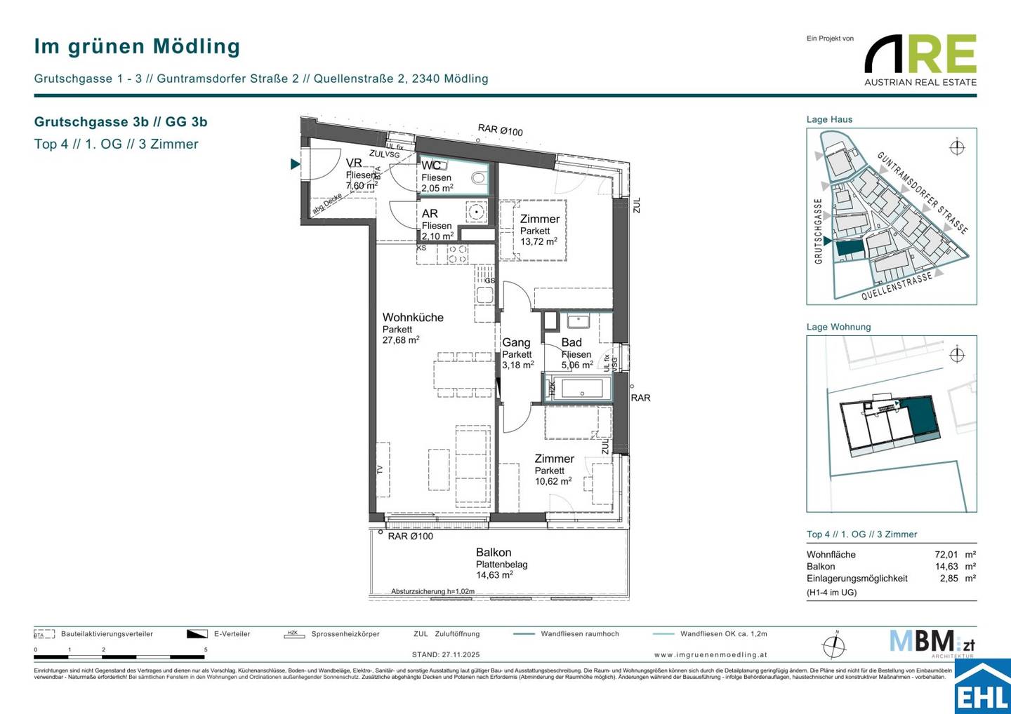 Newly built apartment with balcony barrier free