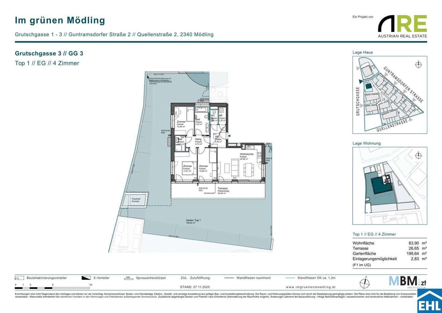Neue 4-Zimmer-Wohnung in Mödling mit Garten & Terrasse, Neubau 2026