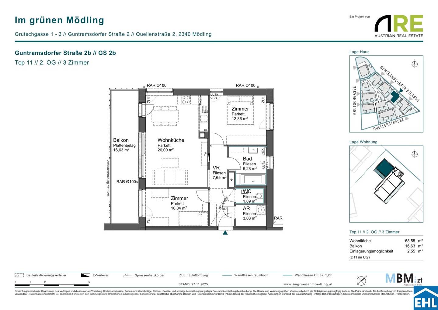 Neubauwohnung in Mödling Erstbezug Balkon
