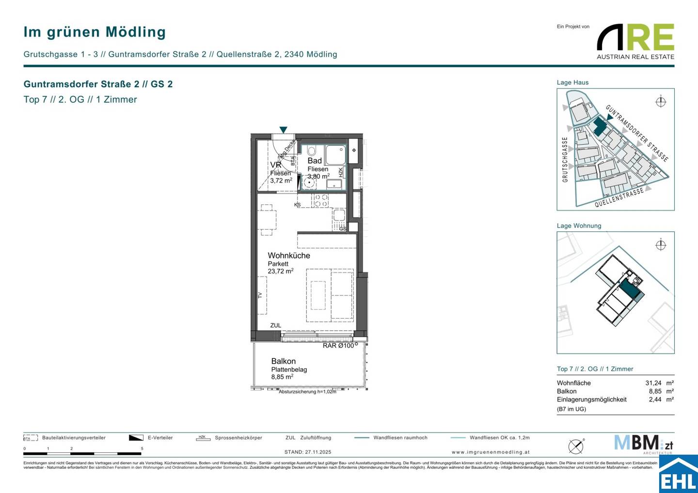 Newly built apartment with balcony and barrier free access