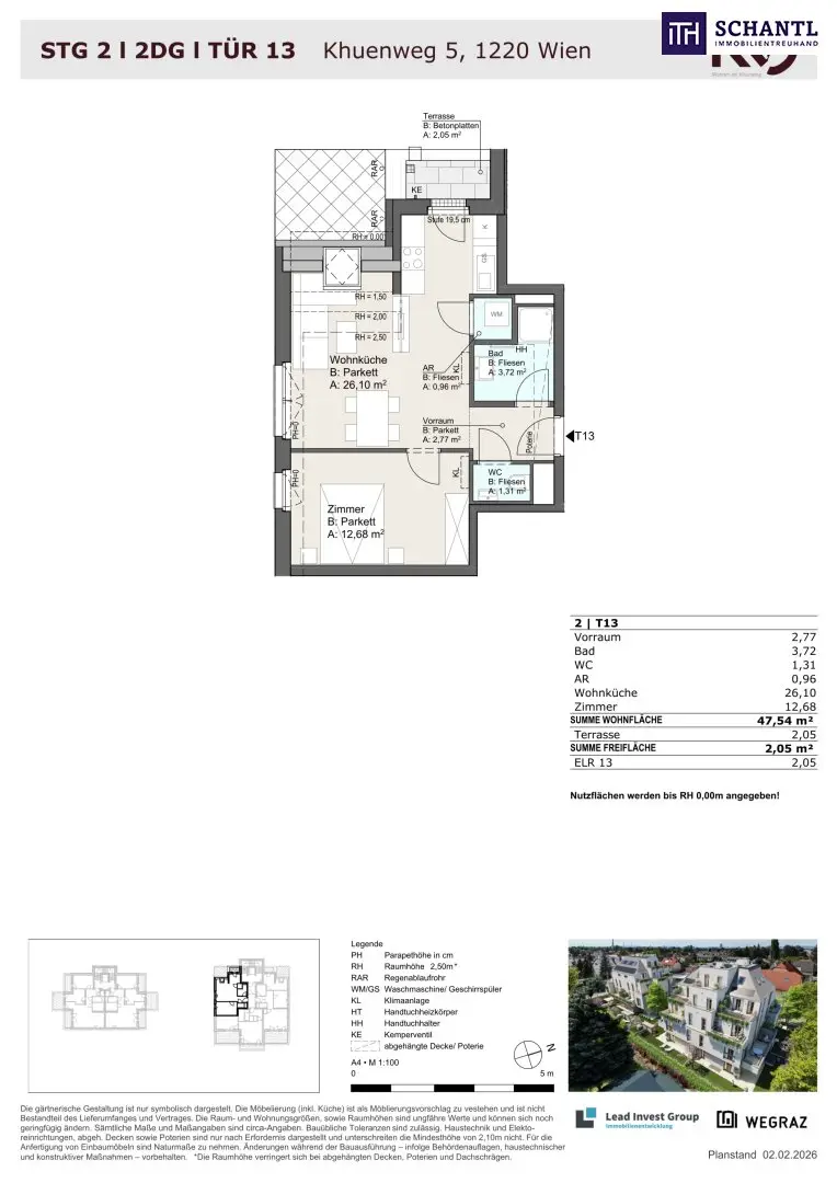Attic apartment new build west terrace