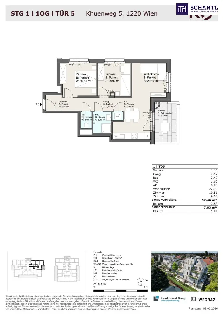 New build apartment with balcony and Klimaaktiv Bronze certification
