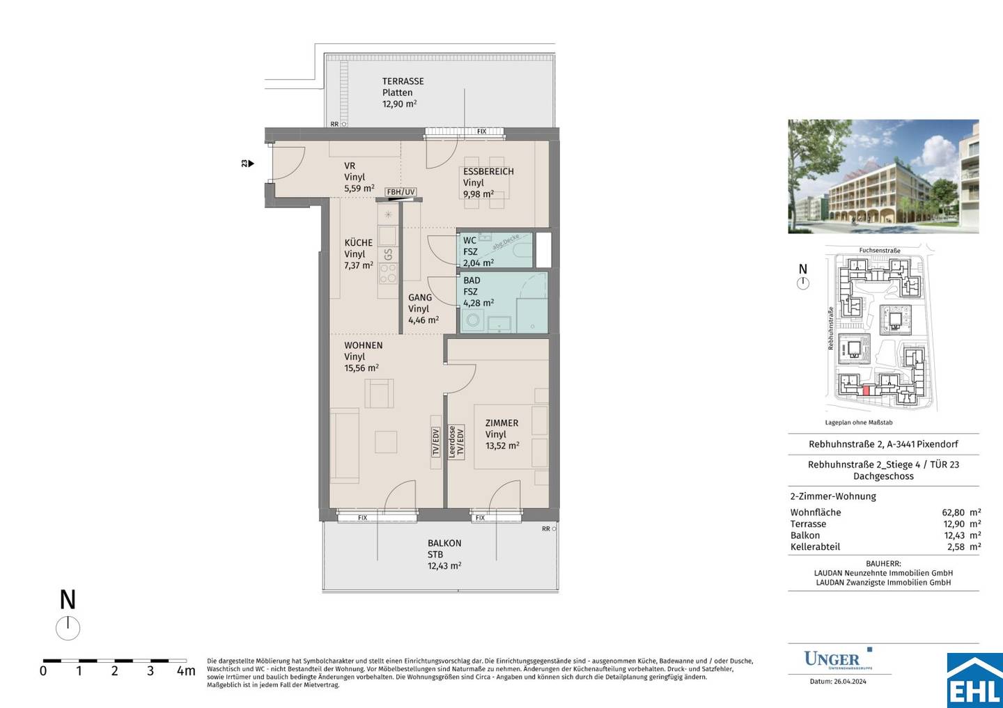 Wohnung Erstbezug Neubau mit Balkon