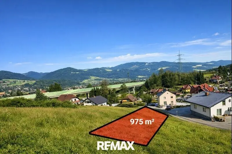 Sunny hillside location with potential, building plot in Krieglach now at a top price